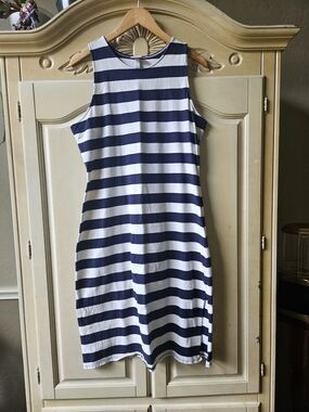 a new day Navy and White Striped Midi Tank Dress